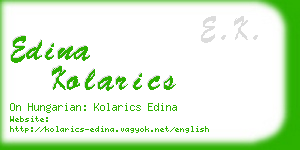 edina kolarics business card